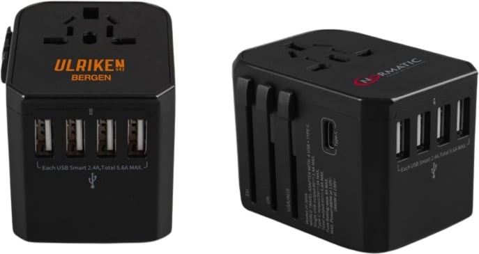 Produktbilde for Kivo Reiseadapter med USB-A og USB-C