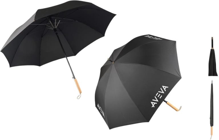 Produktbilde for Avenor RPET 27” Stormsikker Paraply med Bambushåndtak