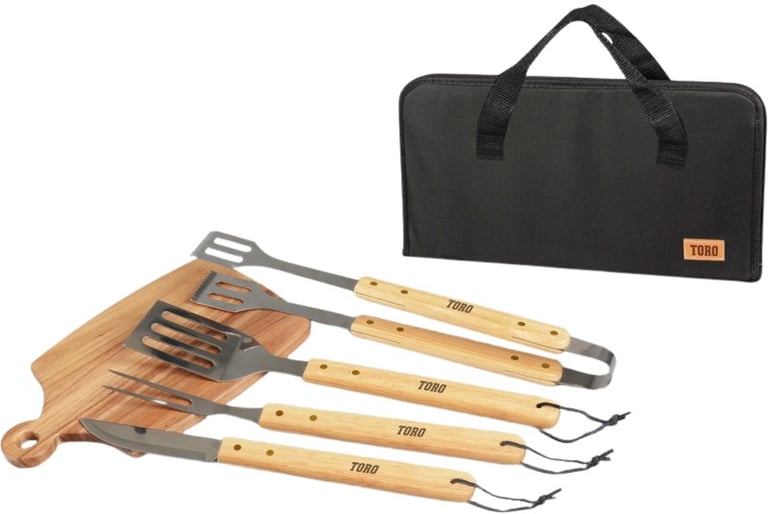 Produktbilde for Gävle Tre og Rustfritt Stål 5 stk BBQ Sett 