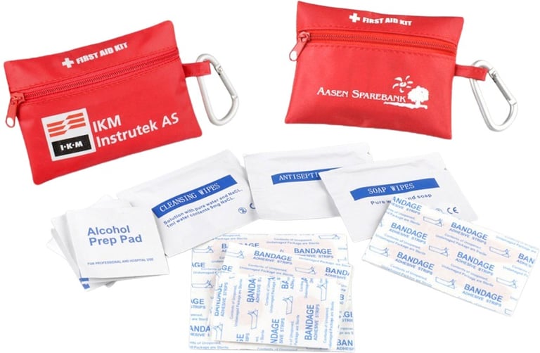 Produktbilde for Banari Førstehjelpssett med Karabinkrok i Lommestørrelse