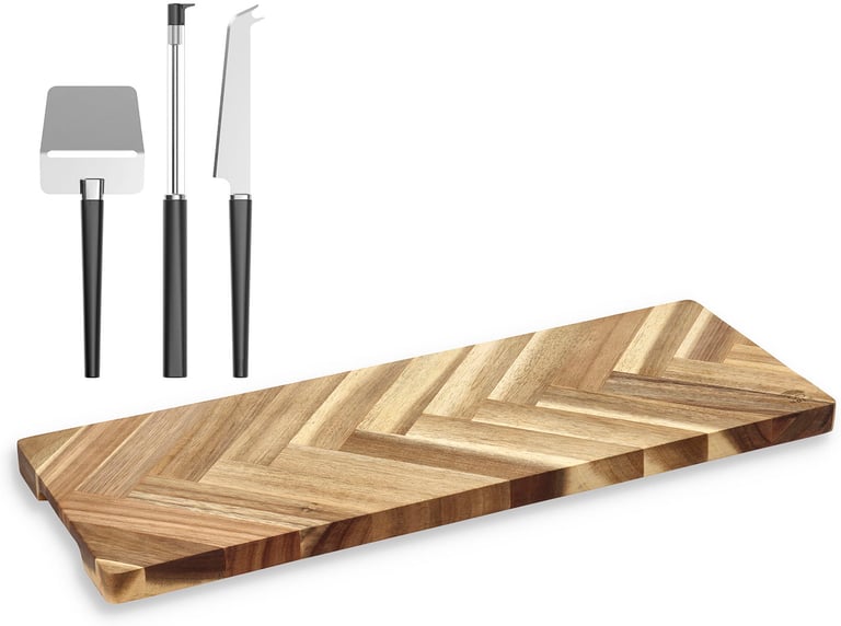 Produktbilde for HOLM Akasietre Ostesett med Fiskebensmønster