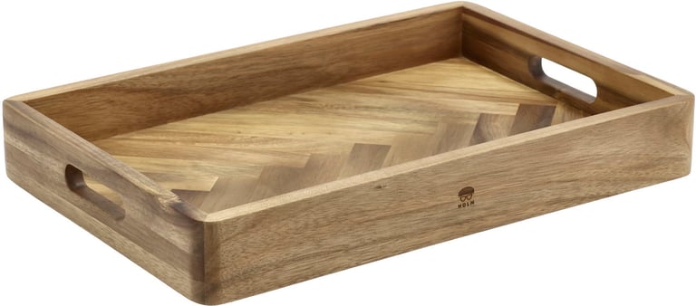 Produktbilde for HOLM Akasietre Brett med Fiskebeinsmønster 