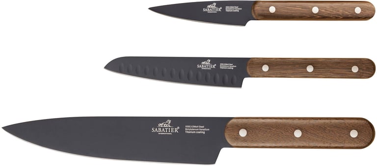 Produktbilde for Lion Sabatier Phenix Walnut 3 deler Knivsett 