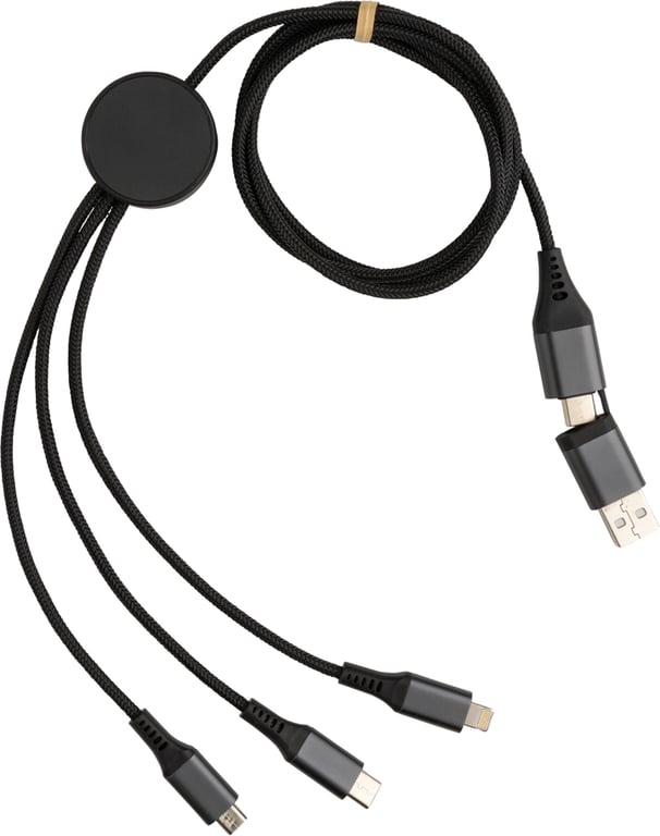 Produktbilde for XD Xclusive Terra RCS Resirkulert Aluminium 120 cm 6-i-1 Ladekabel