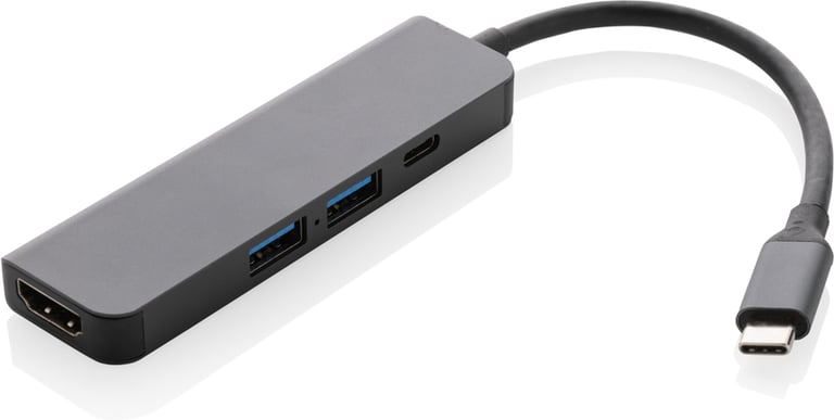 Produktbilde for XD Xclusive Terra RCS Resirkulert Aluminium USB Hub med HDMI-inngang