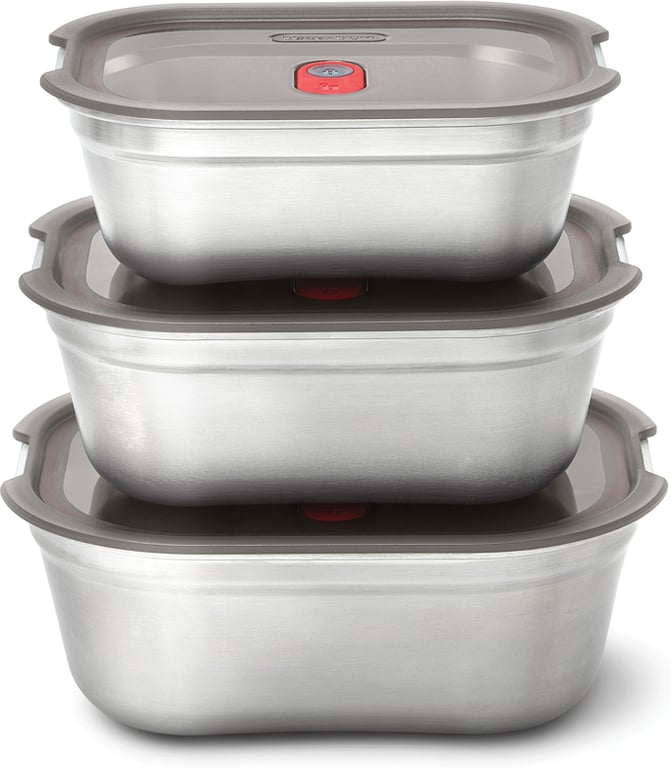 Produktbilde for Black + Blum Rustfritt Stål 3-Pack Sett med Matbokser 