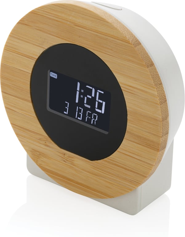 Produktbilde for XD Collection Utah RCS Resirkulert Plast & Bambus LCD Skrivebordsklokke