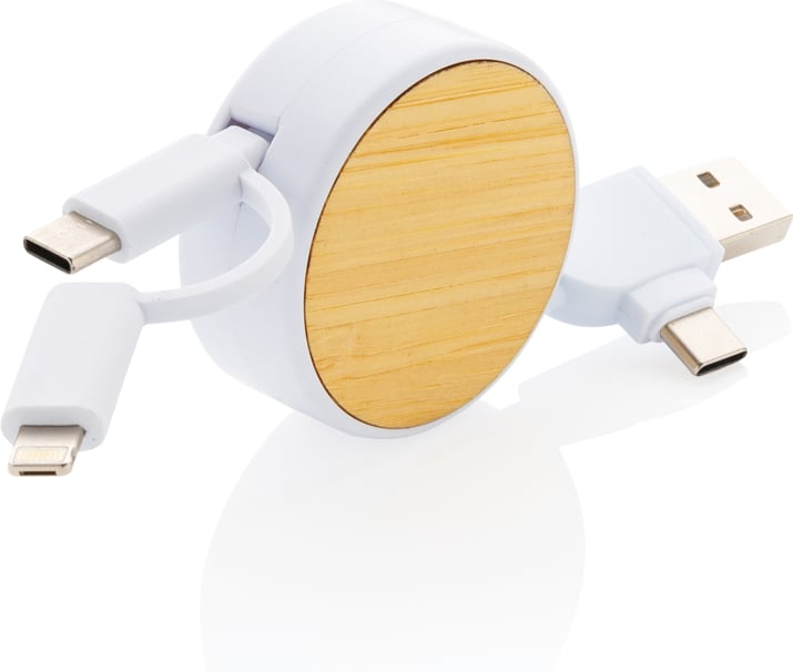 Produktbilde for XD Collection Ontario RCS Resirkulert Plast 6-i-1 Uttrekkbar Ladekabel