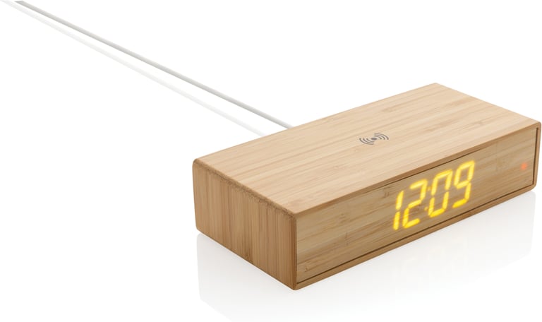 Produktbilde for XD Collection Bambus Vekkerklokke med 5W  Ladeplate