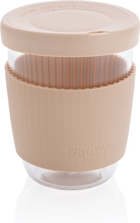 Produktbilde for Ukiyo 360 ml Borosilikat med Silikonlokk og -grep Glasskopp