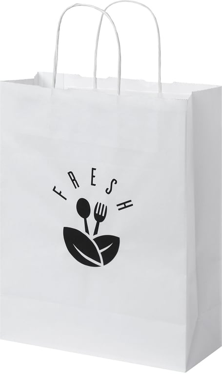 Produktbilde for Papirpose Medium (25 x 11 x 32 cm) 80 g/m2 Kraftpapir med Vridde Håndtak