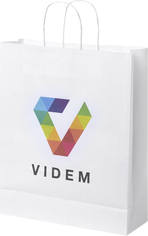 Produktbilde for Papirpose Stor (32 x 12 x 40 cm) 80-90 g/m2 Kraftpapir med Vridde Håndtak