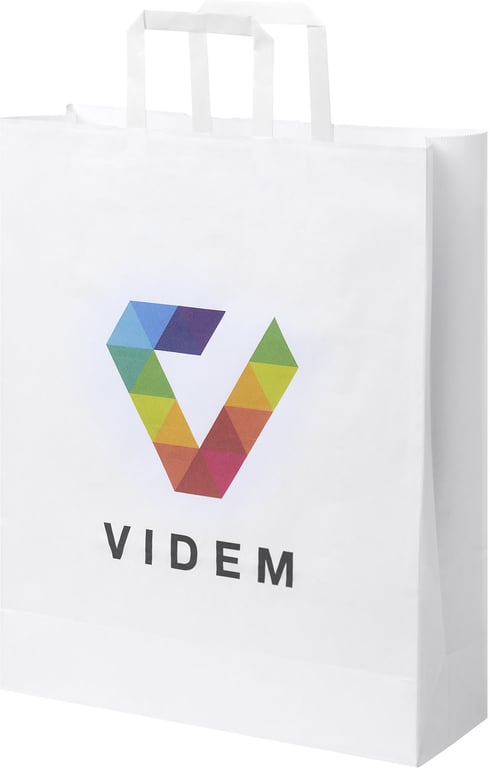 Produktbilde for Papirpose Stor (32 x 12 x 40 cm) 80-90 g/m2 Kraftpapir med Flate Håndtak