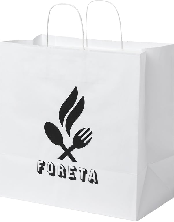 Produktbilde for Papirpose XL (34 x 20 x 35 cm) 80-90 g/m2 Kraftpapir med Vridde Håndtak