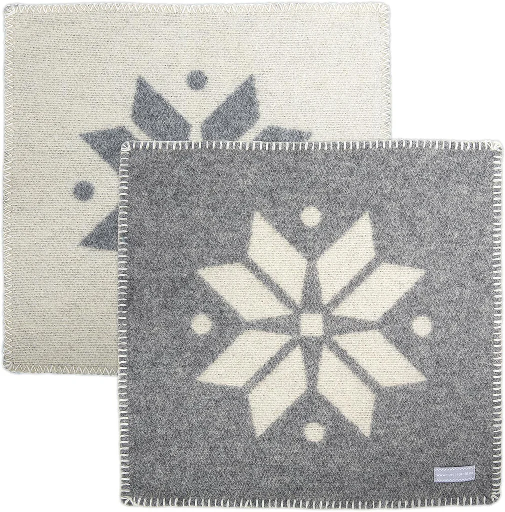 Hovedproduktbilde for 1-136-npl1025 Sitteunderlag i Ull, 43 x 43 cm, Vintermotiv Grå