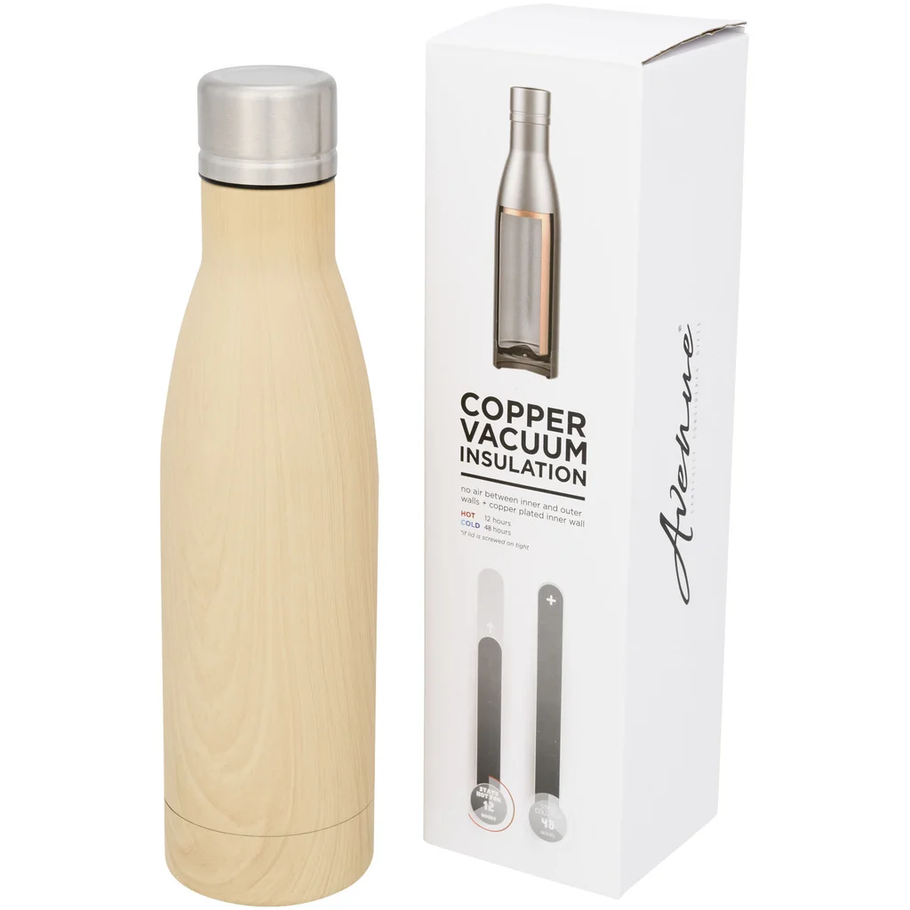 Hovedproduktbilde for Brun Vasa 500 ml Kobber Imitert Tre Termoflaske