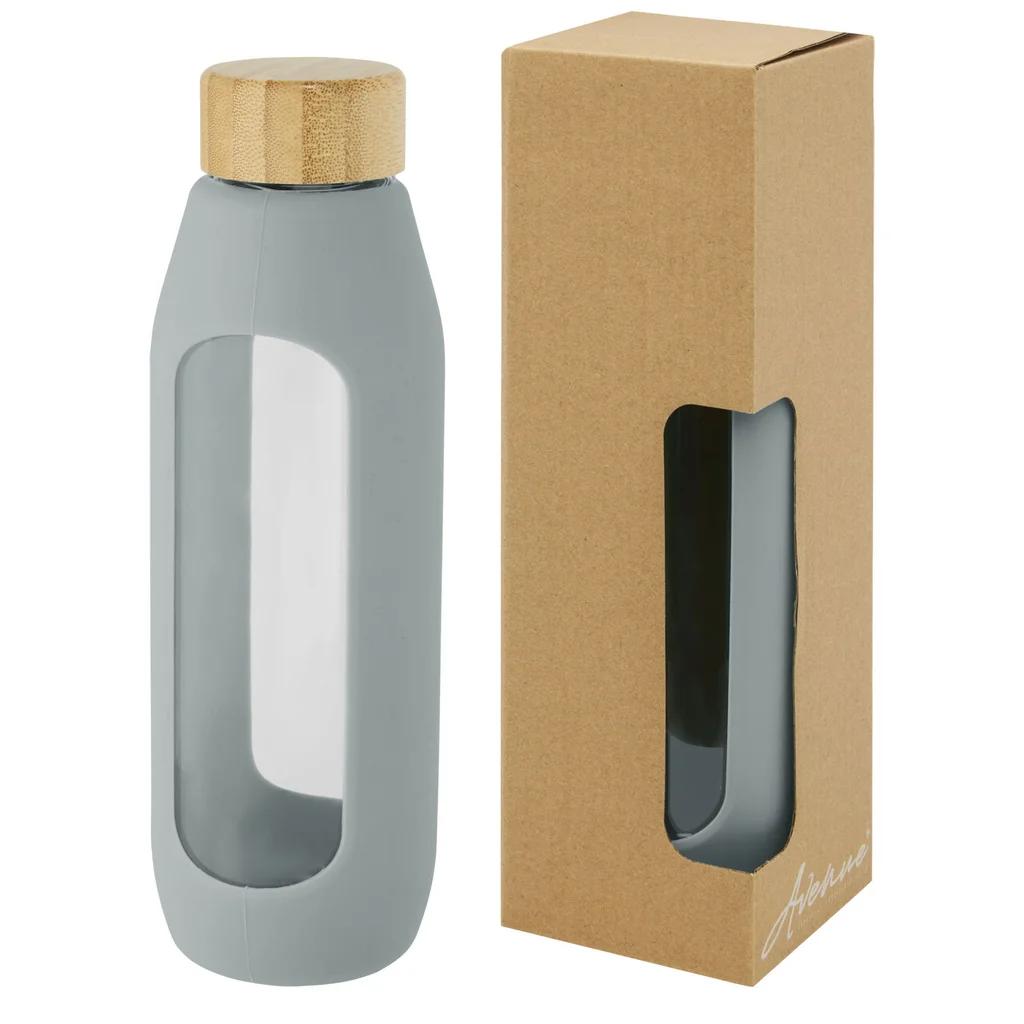 Hovedproduktbilde for Grå Tidan 600 ml Borosilikatglass Drikkeflaske
