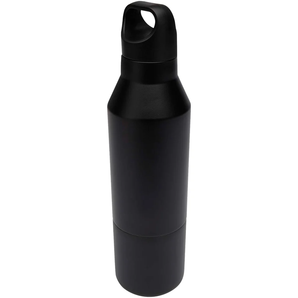 Hovedproduktbilde for Solid svart Odessy 600 ml RCS Resirkulert Rustfritt stål Termoflaske med Kopp