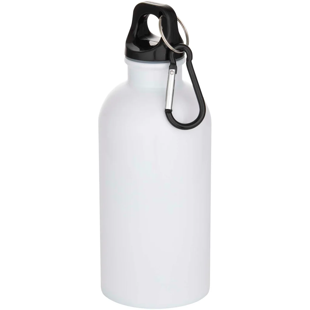 Hovedproduktbilde for Hvit Oregon 400 ml Resirkulert Stål Drikkeflaske for Sublimasjon med Karabinkrok