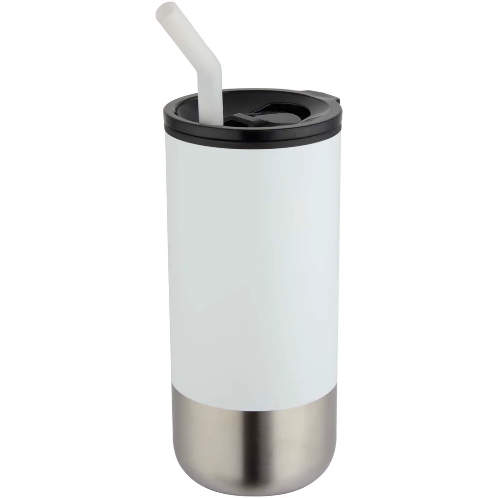 Hovedproduktbilde for Hvit Grayson 480 ml RCS Rustfritt Stål Termokopp med Sugerør
