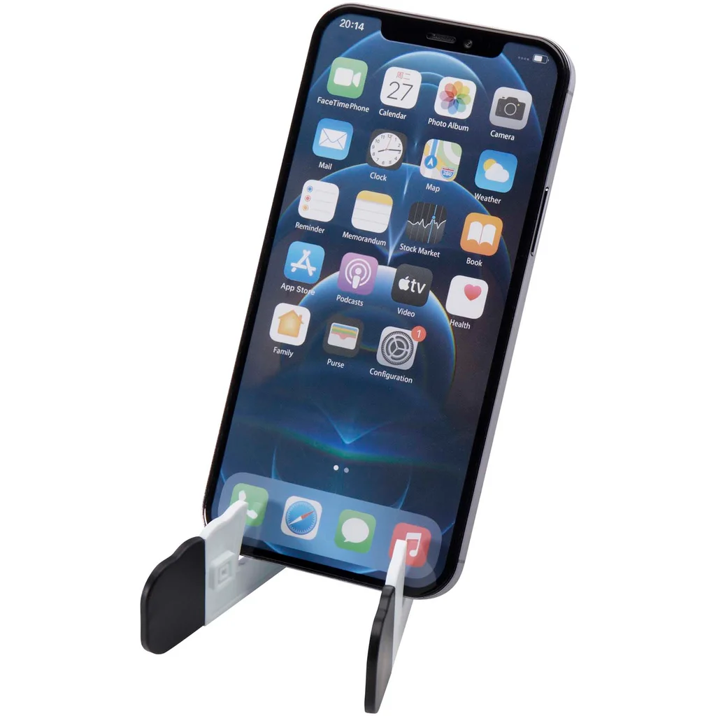 Hovedproduktbilde for Hvit Buna Resirkulert Plast Sammenleggbart Stativ for Nettbrett- og Telefon