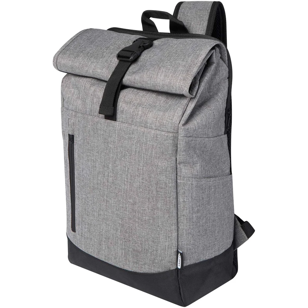 Hovedproduktbilde for Lynggrå/Solid svart Hoss GRS Sertifisert Polyester 15.6” Rulletopp Ryggsekk