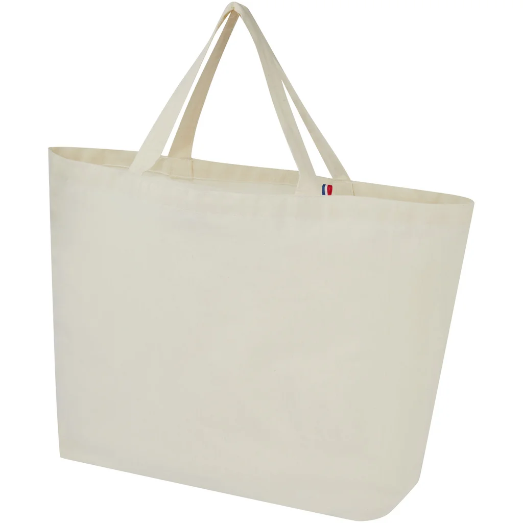 Hovedproduktbilde for Naturhvit Cannes 200 g/m2 Resirkulert Bomull og Polyester 10L Handlenett