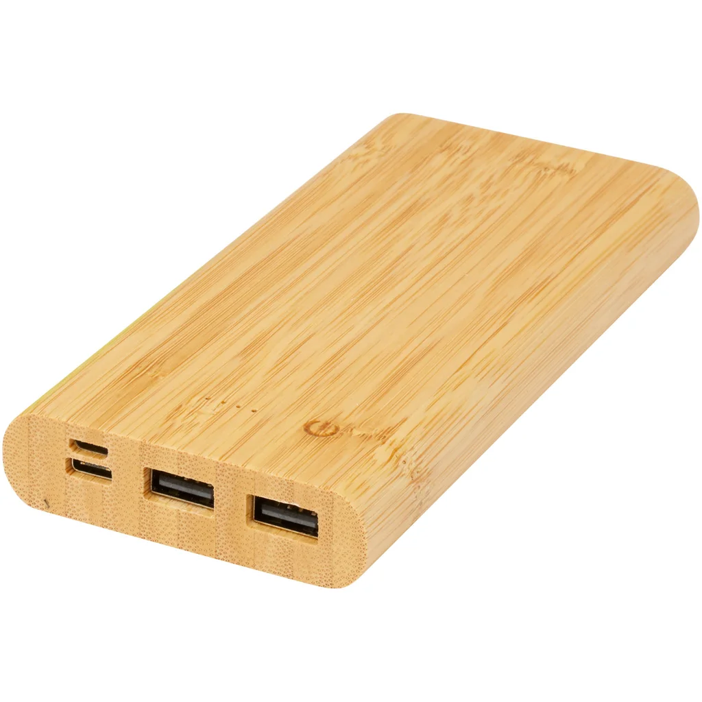 Hovedproduktbilde for Naturhvit Tulda 10.000 mAh Bambus Powerbank