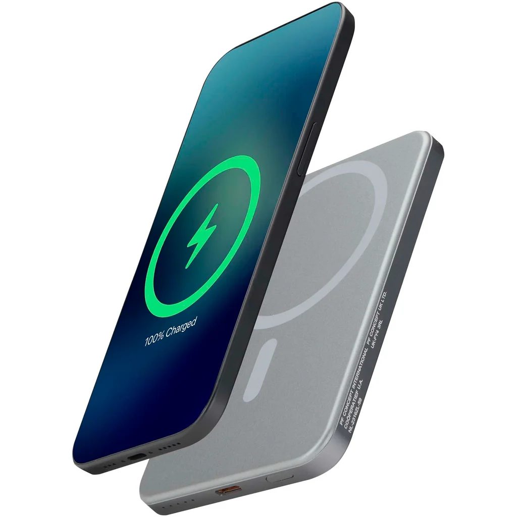 Hovedproduktbilde for Pistolmetall Avis 5000 mAh RCS Resirkulert Aluminium Magnetisk Powerbank