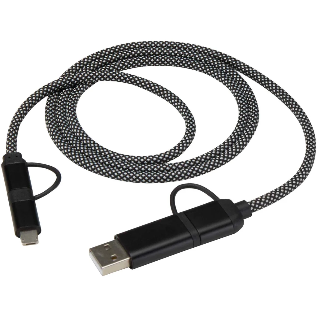 Hovedproduktbilde for Solid svart Smart RCS Resirkulert Magnetisk 5-i-1 Ladekabel 65W 100 cm
