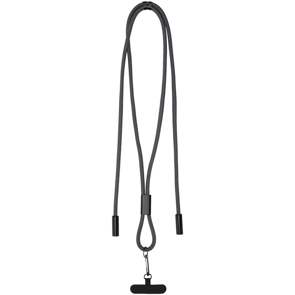 Hovedproduktbilde for Solid svart Smart RPET 65W Ladekabel med Nøkkelbånd