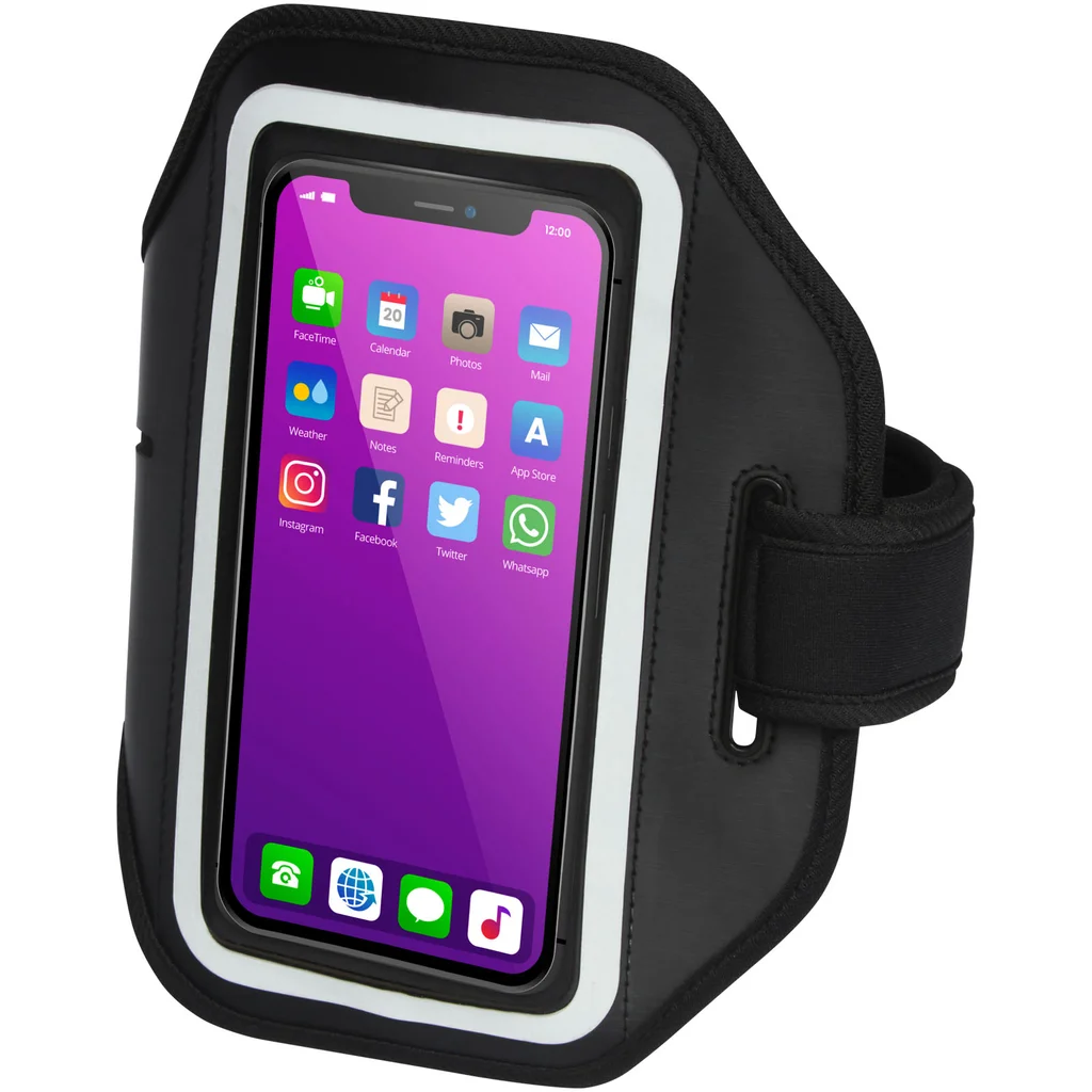 Hovedproduktbilde for Solid svart Haile Armbånd til Smarttelefon med Refleks