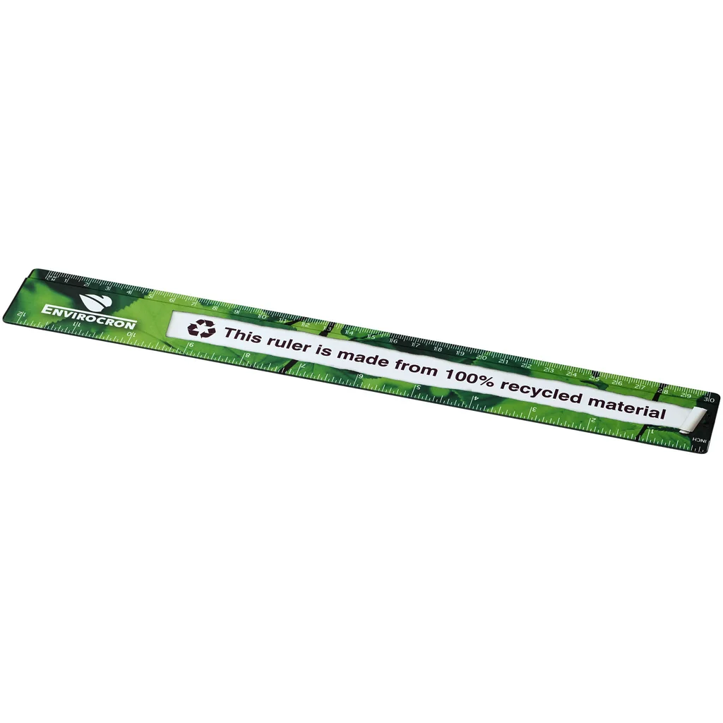 Hovedproduktbilde for Solid svart Terran Resirkulert Plast 30 cm Linjal