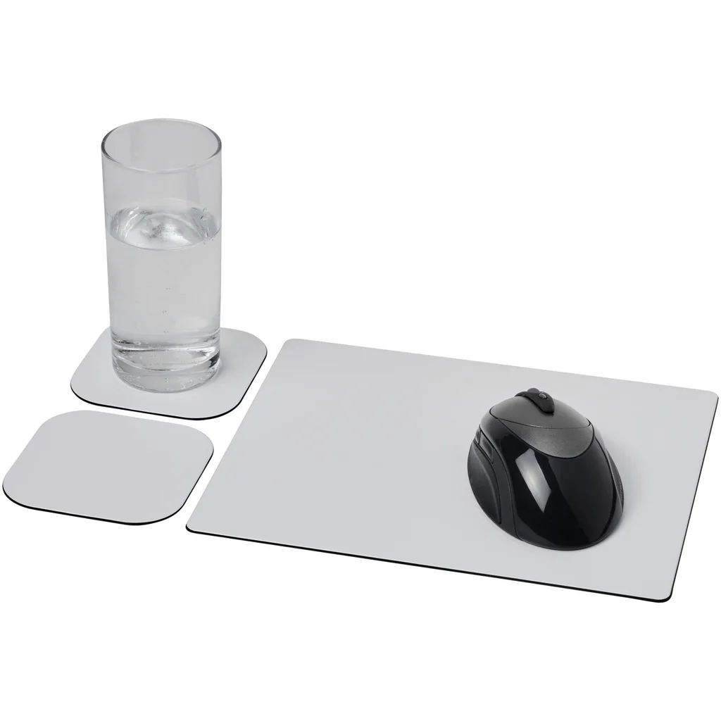 Hovedproduktbilde for Solid svart Brite-Mat® Kombinasjon 3 Sett med Musematte og Underlag Musematte