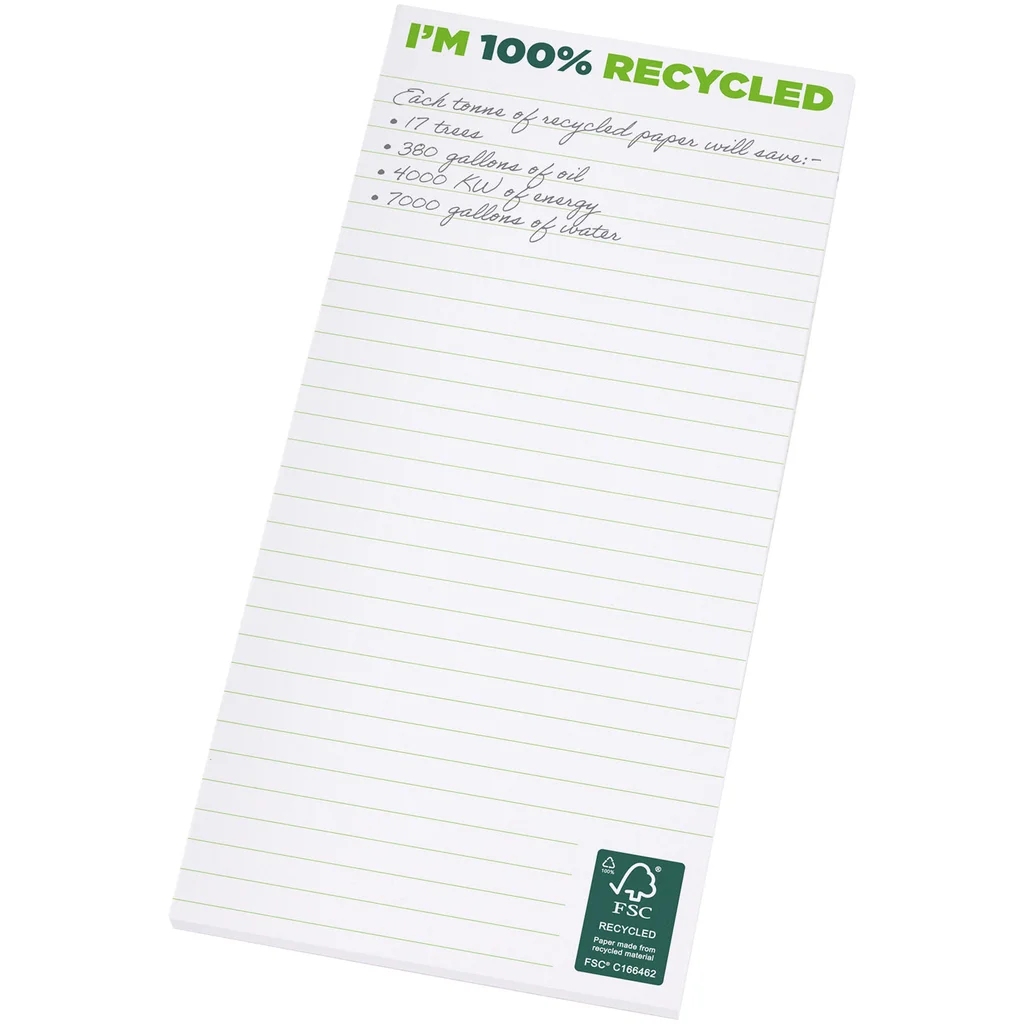 Hovedproduktbilde for Hvit Desk-Mate® Resirkulert 1/3 A4 Notatblokk