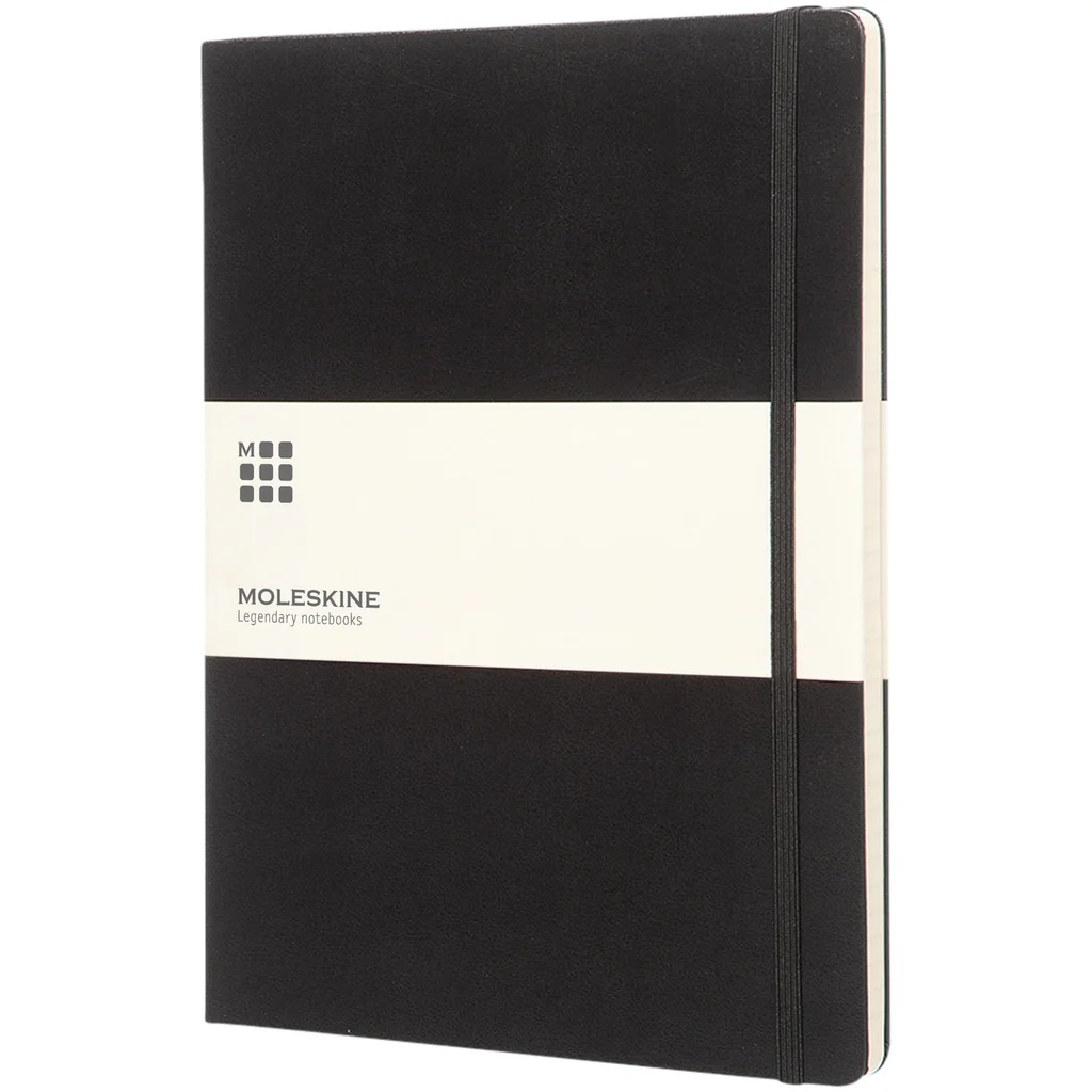 Hovedproduktbilde for Solid svart Moleskine Classic XL Linjert Notatbok med Stivt Omslag