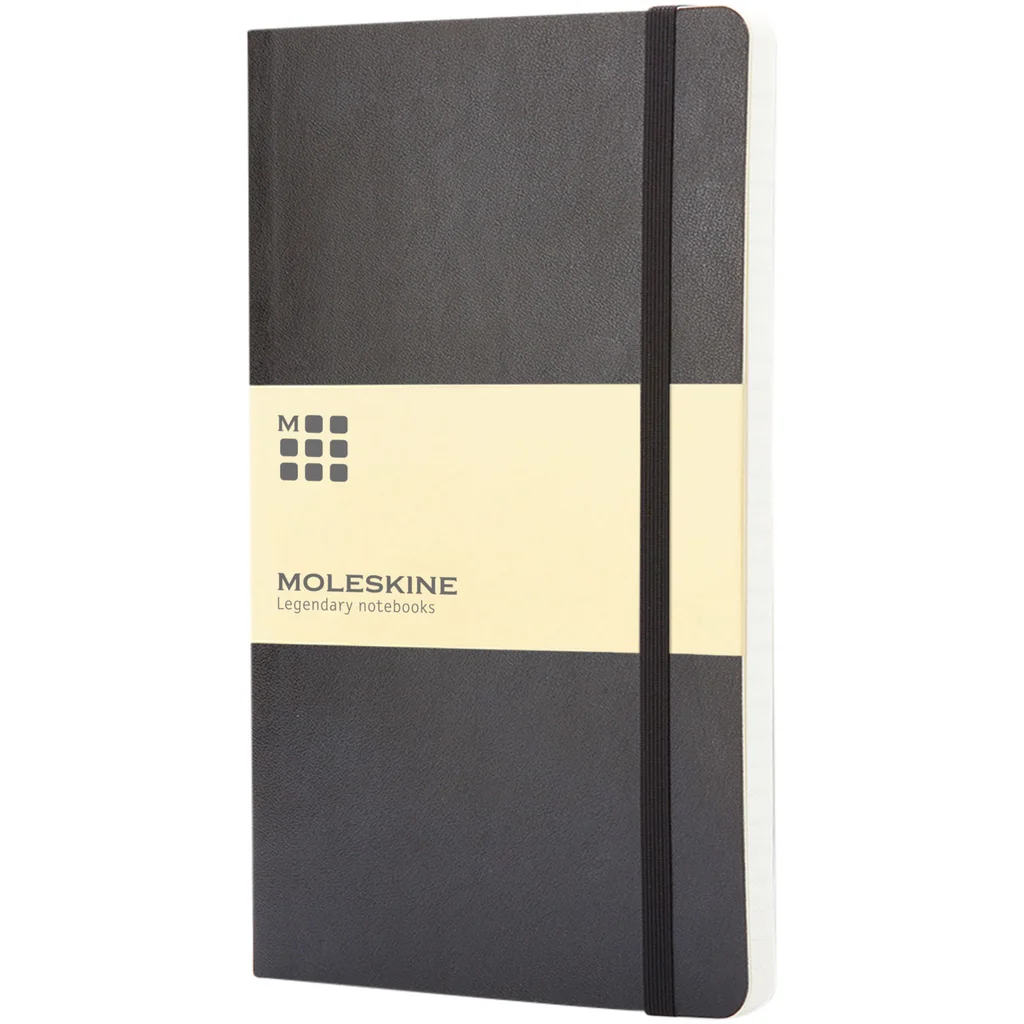 Hovedproduktbilde for Solid svart Moleskine Classic PK Linjert Notatbok med Mykt Omslag