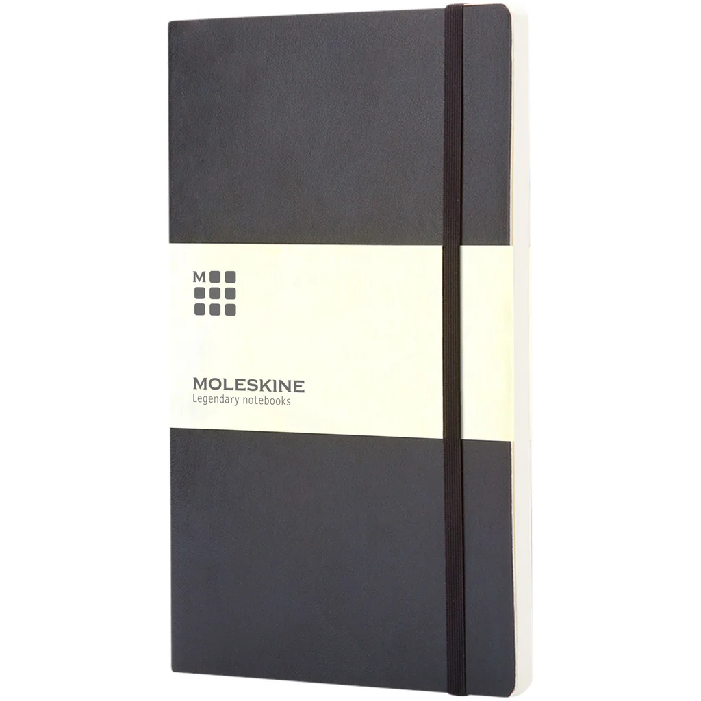 Hovedproduktbilde for Solid svart Moleskine Classic L Ulinjert Notatbok med Mykt Omslag