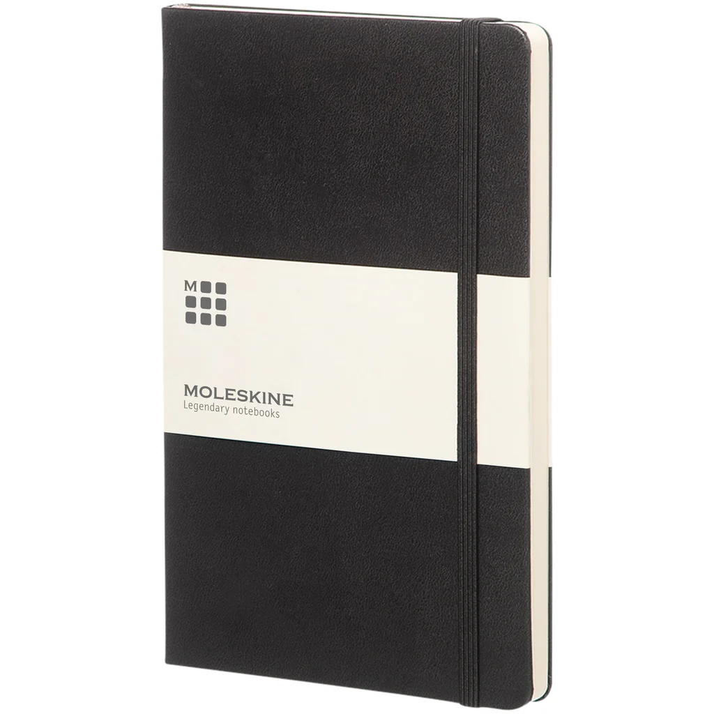 Hovedproduktbilde for Solid svart Moleskine Classic L Stiplet Notatbok med Stivt Omslag