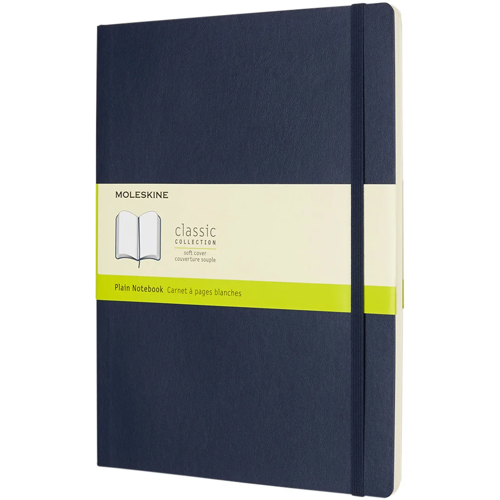 Hovedproduktbilde for Safirblå Moleskine Classic XL Ulinjert Notatbok med Mykt Omslag