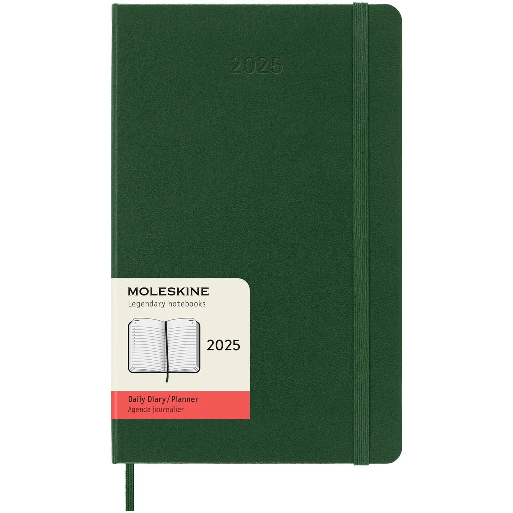 Hovedproduktbilde for Myrtgrønn Moleskine 12M Kalender L med Dagsoversikt Med Hardt Omslag