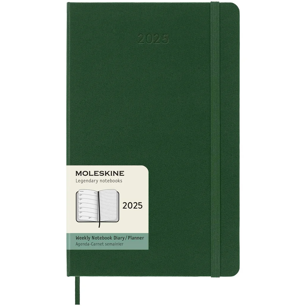 Hovedproduktbilde for Myrtgrønn Moleskine 12M Kalender L med Ukesoversikt med Hardt Omslag