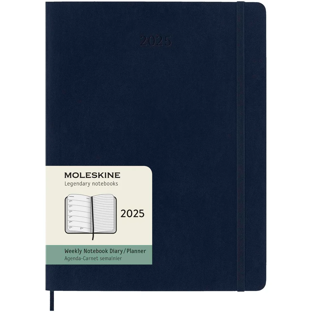 Hovedproduktbilde for Safirblå Moleskine 12M Kalender XL med Ukesoversikt med Mykt Omslag