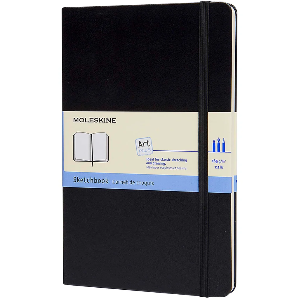 Hovedproduktbilde for Solid svart Moleskine L Skissebok