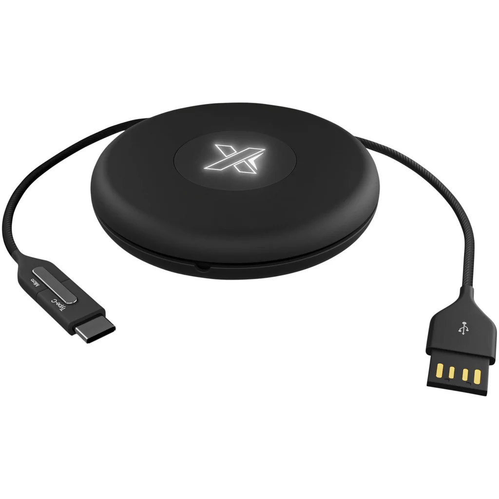 Hovedproduktbilde for Solid svart SCX.design C18 Lysende Logo Ladekabel
