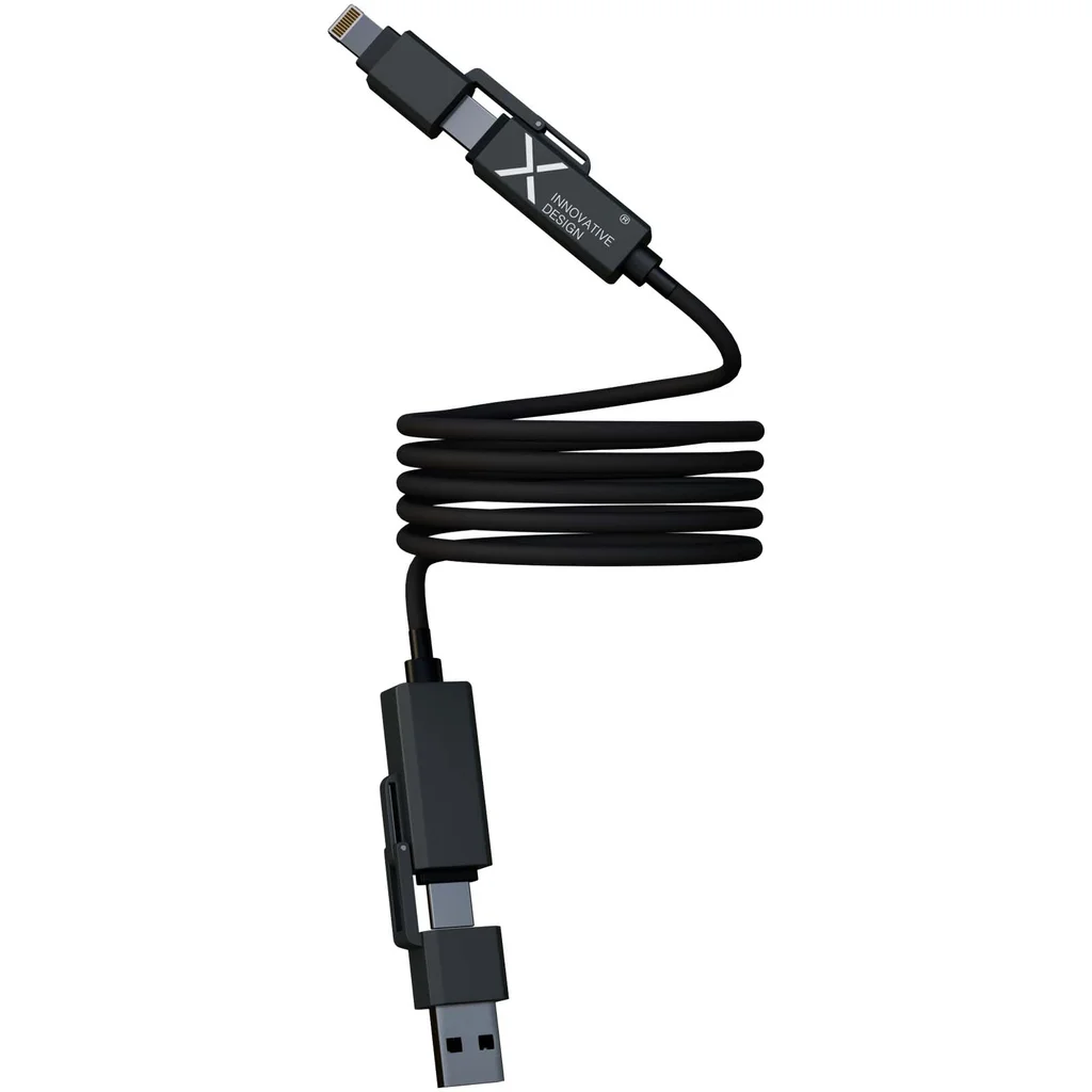 Hovedproduktbilde for Solid svart SCX.design C59 Silikon 100W Magnetisk  Ladekabel