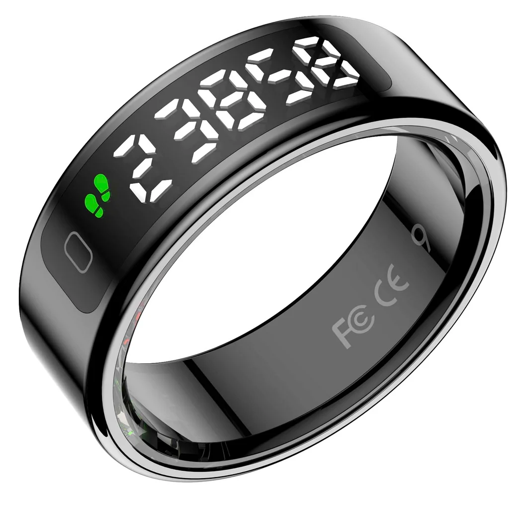 Hovedproduktbilde for Solid svart Prixton Orbyt Touch Smartring