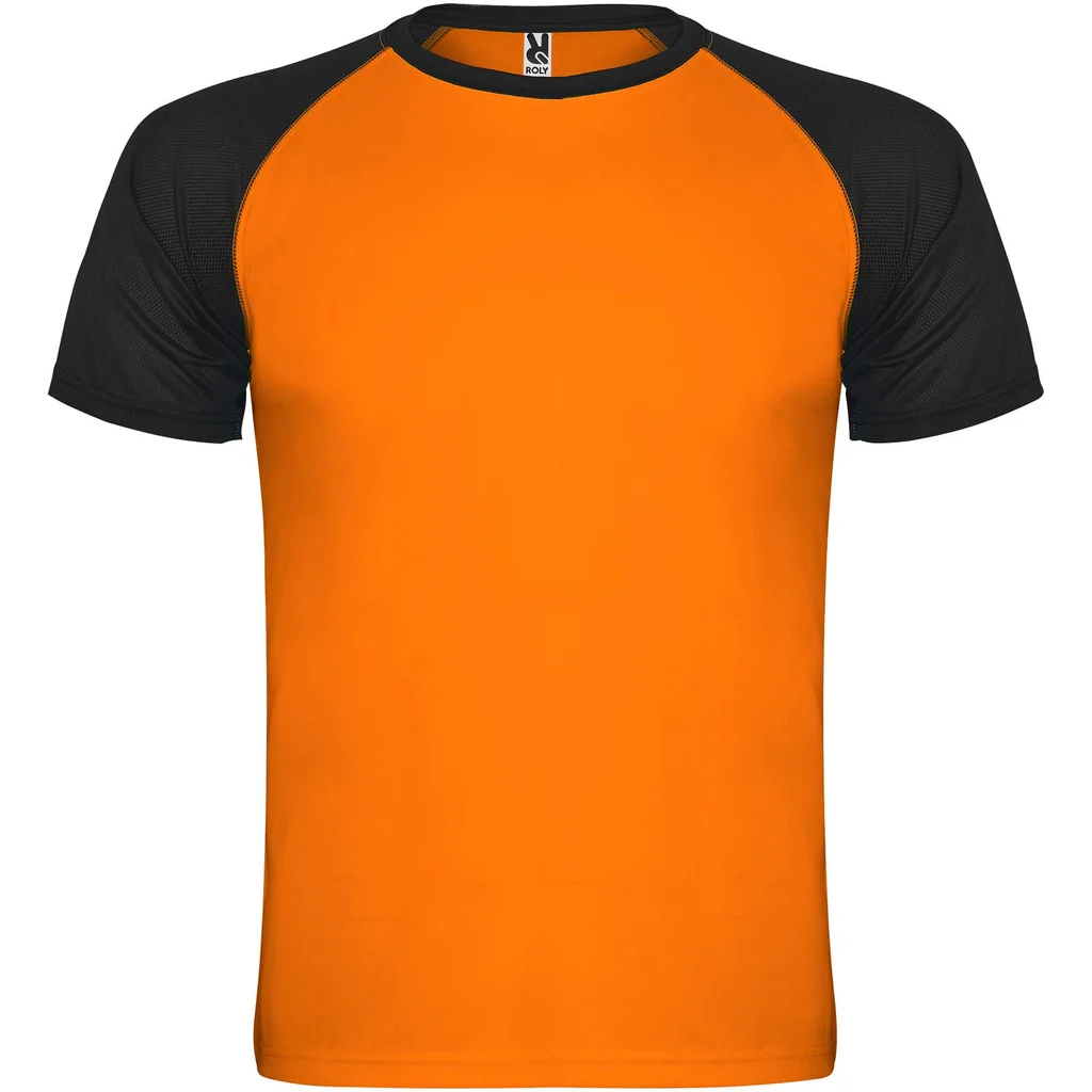 Hovedproduktbilde for Fluor oransje/Solid svart Roly Indianapolis Teknisk  T-skjorte Barn