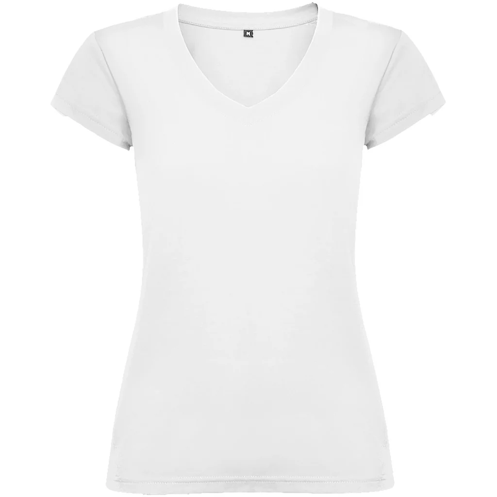 Hovedproduktbilde for Hvit Roly Victoria V-hals T-skjorte Dame