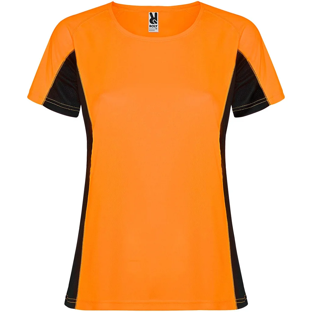 Hovedproduktbilde for Fluor oransje/Solid svart Roly Shanghai Teknisk T-skjorte Dame